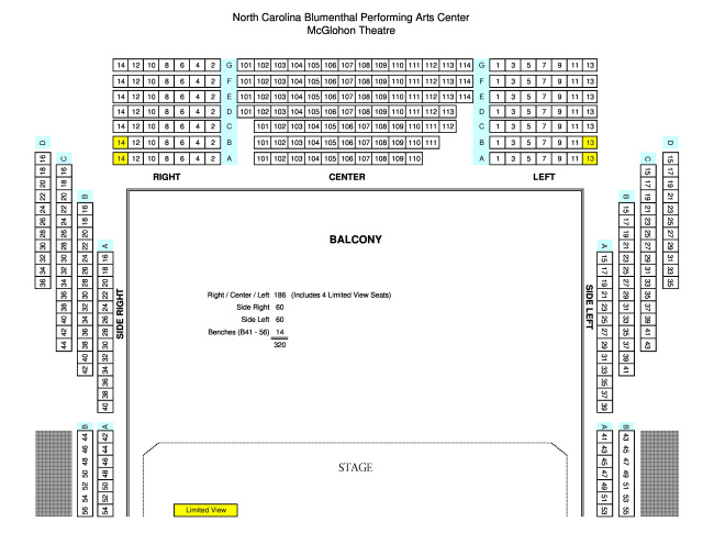 Blumenthal Performing Arts Seating Chart